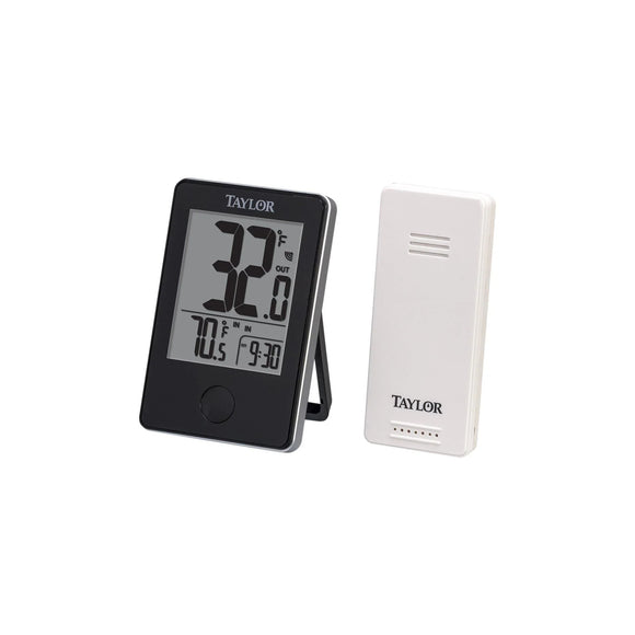 Taylor Wireless Indoor and Outdoor Thermometer (Black)