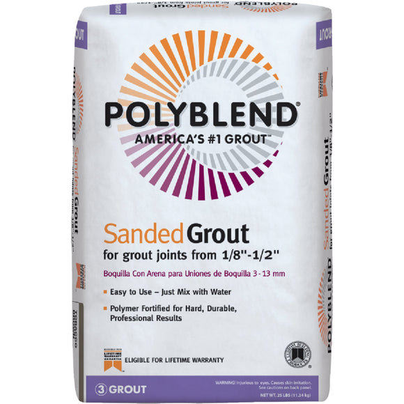 Custom Building Products Polyblend® Sanded Grout (25 lbs, Pewter)